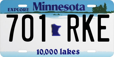 MN license plate 701RKE