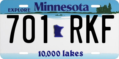 MN license plate 701RKF