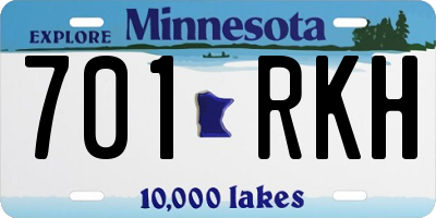 MN license plate 701RKH