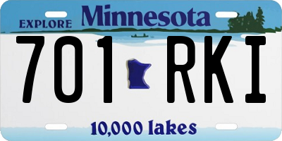 MN license plate 701RKI
