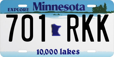 MN license plate 701RKK