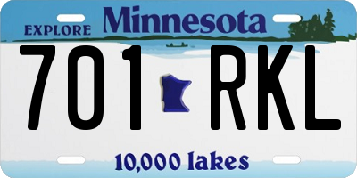 MN license plate 701RKL