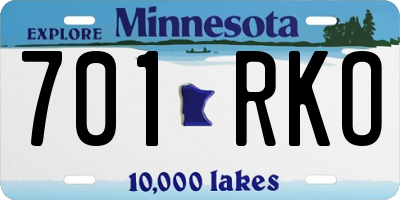 MN license plate 701RKO