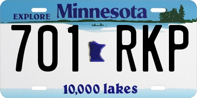 MN license plate 701RKP