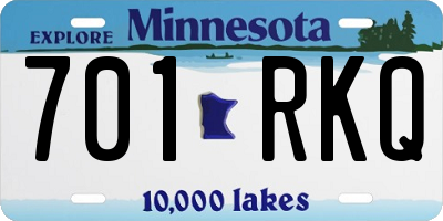 MN license plate 701RKQ