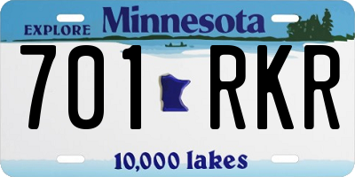 MN license plate 701RKR