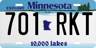 MN license plate 701RKT