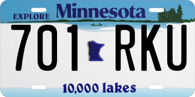 MN license plate 701RKU