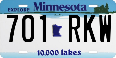MN license plate 701RKW