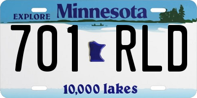 MN license plate 701RLD
