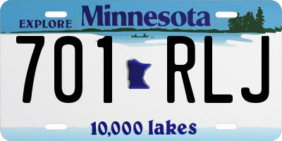 MN license plate 701RLJ