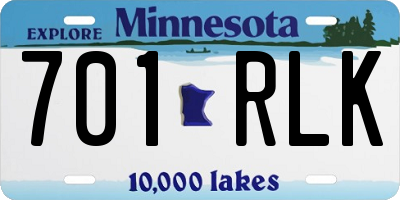 MN license plate 701RLK