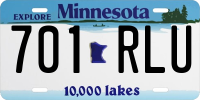 MN license plate 701RLU