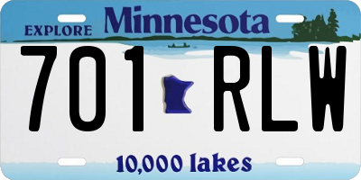 MN license plate 701RLW