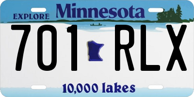 MN license plate 701RLX