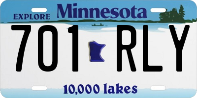 MN license plate 701RLY