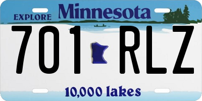 MN license plate 701RLZ