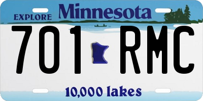 MN license plate 701RMC