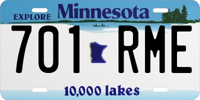 MN license plate 701RME