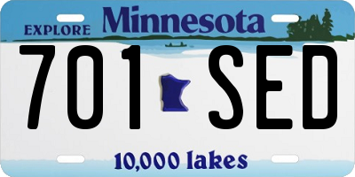 MN license plate 701SED