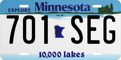 MN license plate 701SEG