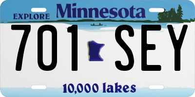 MN license plate 701SEY