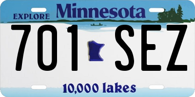 MN license plate 701SEZ
