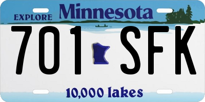 MN license plate 701SFK