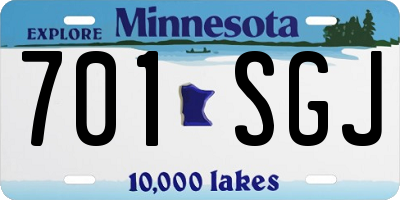 MN license plate 701SGJ