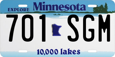 MN license plate 701SGM