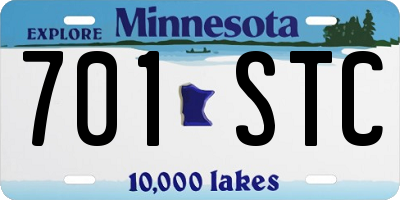 MN license plate 701STC