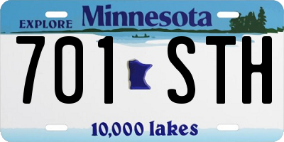 MN license plate 701STH