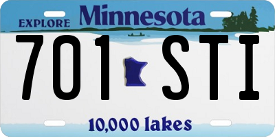 MN license plate 701STI