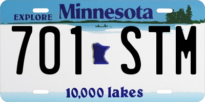 MN license plate 701STM
