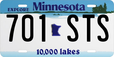 MN license plate 701STS