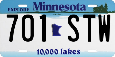 MN license plate 701STW