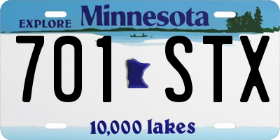 MN license plate 701STX