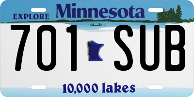 MN license plate 701SUB