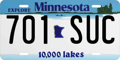 MN license plate 701SUC