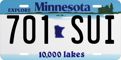 MN license plate 701SUI