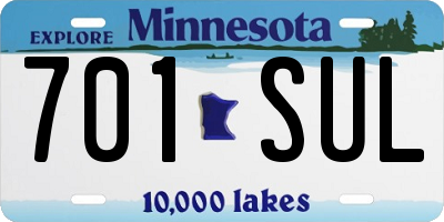 MN license plate 701SUL