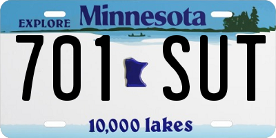 MN license plate 701SUT