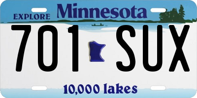 MN license plate 701SUX