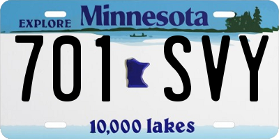 MN license plate 701SVY