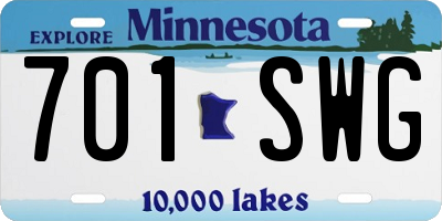 MN license plate 701SWG