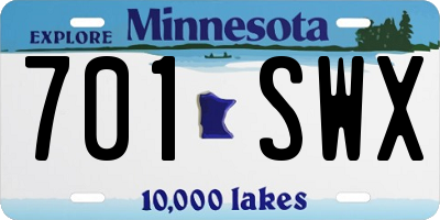 MN license plate 701SWX