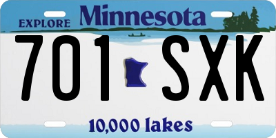 MN license plate 701SXK