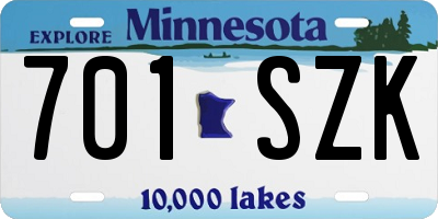 MN license plate 701SZK
