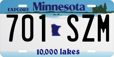 MN license plate 701SZM