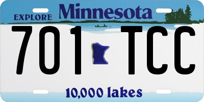 MN license plate 701TCC